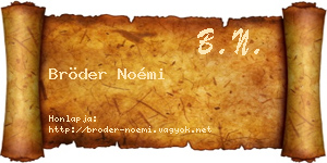 Bröder Noémi névjegykártya